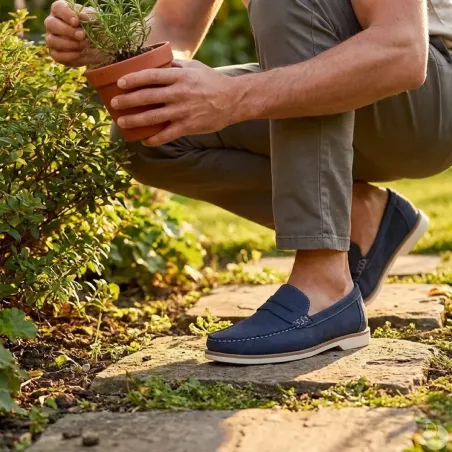 Mocassins Homme en Synthétique Bleu Marine - Tige Basse