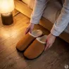 Chaussons Mules Fourrées Doudou Marron Airplum
