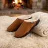Chaussons Mules Fourrées Doudou Marron Airplum