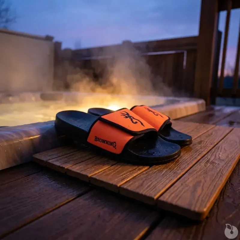 Sandales "claquettes" Browning Buckmark noir orange 41 à 47