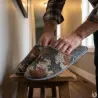 Chaussons camo homme textime doux brun vert orange 41/42 à 45/46