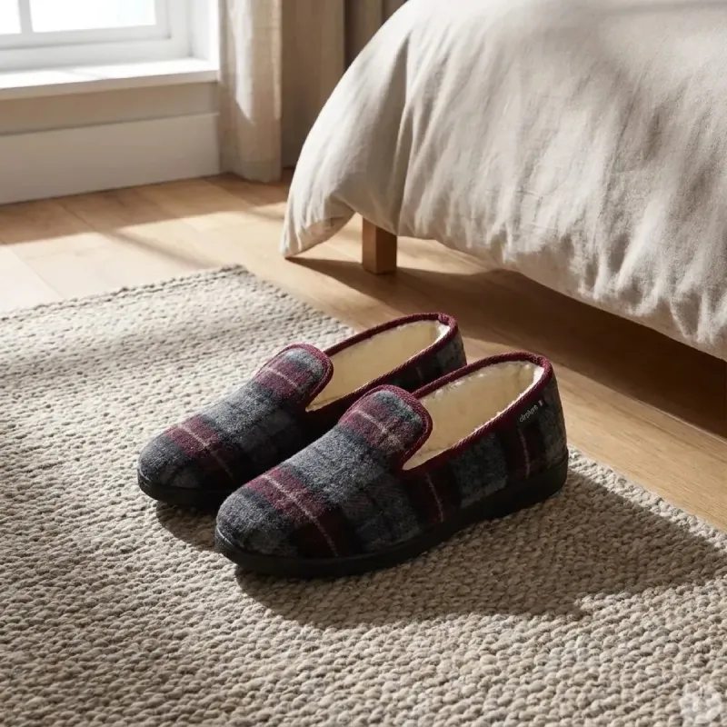 Chaussons Polaine bordeaux – charentaise fourrée Airplum Made in France