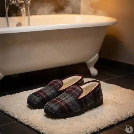 Chaussons Polaine bordeaux – charentaise fourrée Airplum Made in France