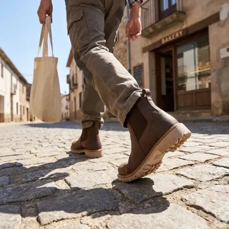 Bottines Touk Cuir Zip marron 40 à 46