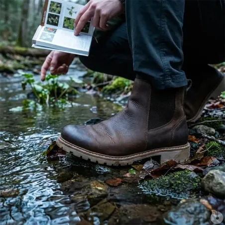 Bottines Touk Cuir Zip marron 40 à 46