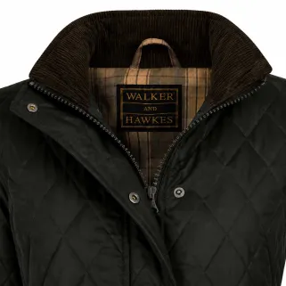 Gilet Walker and Hawkes Haxby Vert Coton Ciré Femme