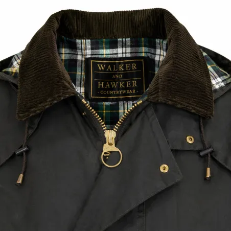 Manteau long Walker and Hawkes Waxstock Vert 