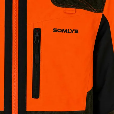 Veste Light Traque Orange Somlys - Chasse Légère Haute Visibilité
