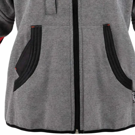 Blouson travail à capuche femme 2 poches molletonné gris XS à 2XL