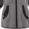 Blouson travail à capuche femme 2 poches molletonné gris XS à 2XL