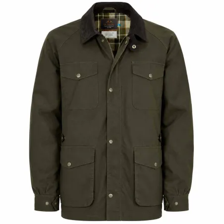 Veste cirée 1919 isolation thermique coton ciré vert kaki S à 3XL