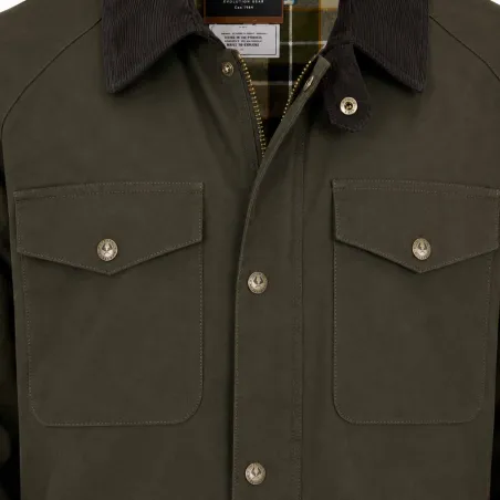 Veste cirée 1919 isolation thermique coton ciré vert kaki S à 3XL
