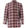 Chemise droite longue à carreaux bordeaux coton S à 4XL