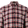 Chemise droite longue à carreaux bordeaux coton S à 4XL