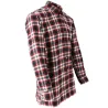 Chemise droite longue à carreaux bordeaux coton S à 4XL