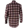 Chemise droite longue à carreaux bordeaux coton S à 4XL