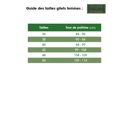 Gilet Walker and Hawkes Haxby Vert Coton Ciré Femme