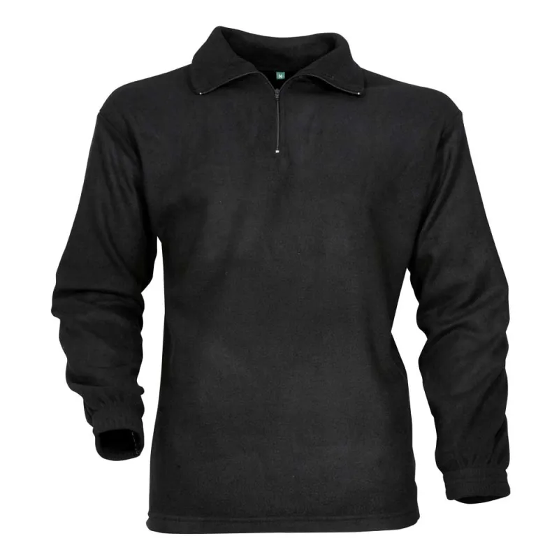 Chemise F1 Polaire Noir 220g/m² Col Zippé Polyester