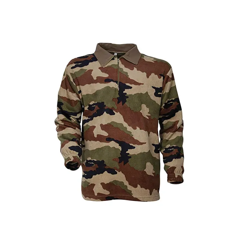 Chemise F1 Polaire Camo Polyester 220g/m² Col Zippé Coton