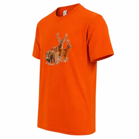 T-shirt orange grands animaux Bartavel®