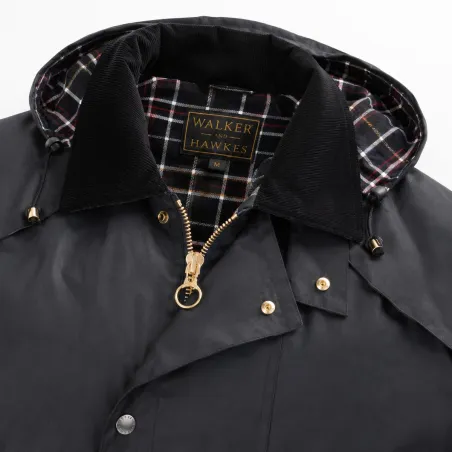 Manteau long Walker and Hawkes Waxstock navy de M à 3XL