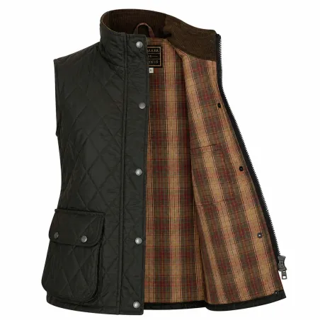 Gilet Walker and Hawkes Haxby Vert Coton Ciré Femme