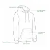 Sweat capuche camo Woodland 80% coton 280g poche ventrale