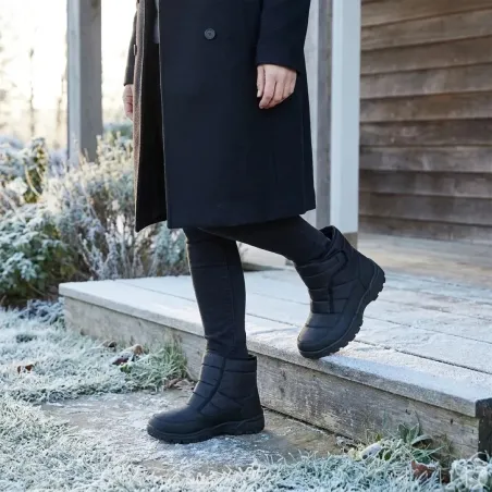 Bottines femme noires fourrées à scratch du 36 au 41