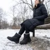 Bottines femme noires fourrées à scratch du 36 au 41