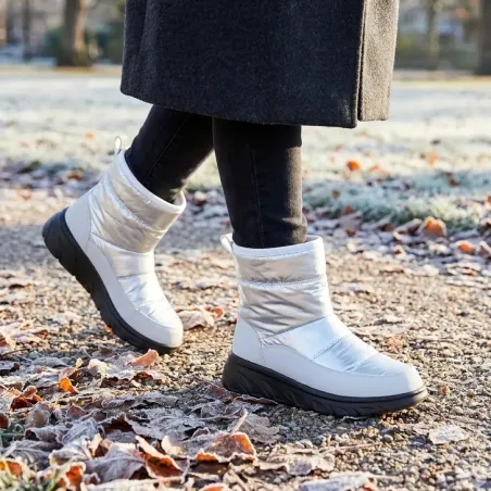 Bottines femme fourrées gris argent taille 36 à 41