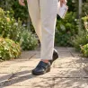 Chaussures scratch noir talon compensé PU - Fermeture pratique