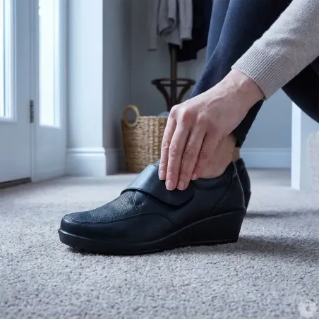 Chaussures scratch noir talon compensé PU - Fermeture pratique
