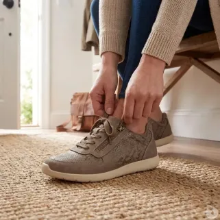 Baskets beige à lacets et zip latéral du 37 au 41
