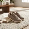 Baskets beige à lacets et zip latéral du 37 au 41