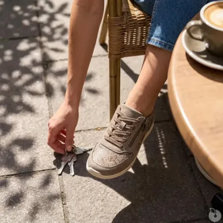 Baskets beige à lacets et zip latéral du 37 au 41