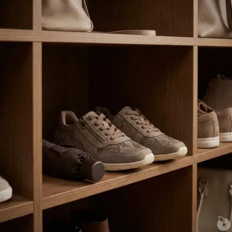 Baskets beige à lacets et zip latéral du 37 au 41
