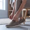 Baskets beige à lacets et zip latéral du 37 au 41