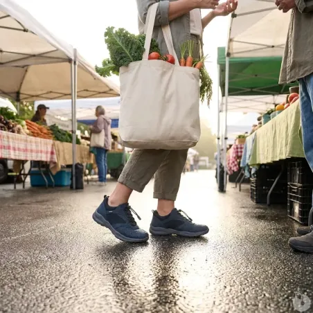 Baskets Duru cuir bleu marine imperméables fermeture élastique