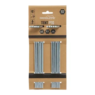 Lot de 10 piquets de tente en fer galvanisé - 28 cm