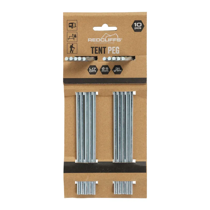 Lot de 10 piquets de tente en fer galvanisé - 28 cm