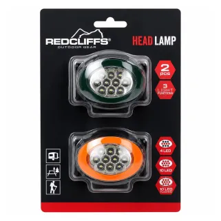Lot de 2 Lampes Frontales REDCLIFFS - Éclairage LED Réglable Jaune/Vert