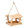 Mangeoire oiseaux suspendue en bois de pin 19 cm | Ducatillon