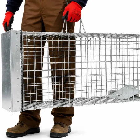 Cage-piège Strong trappe glissière 3 poignées 80X34X34 cm