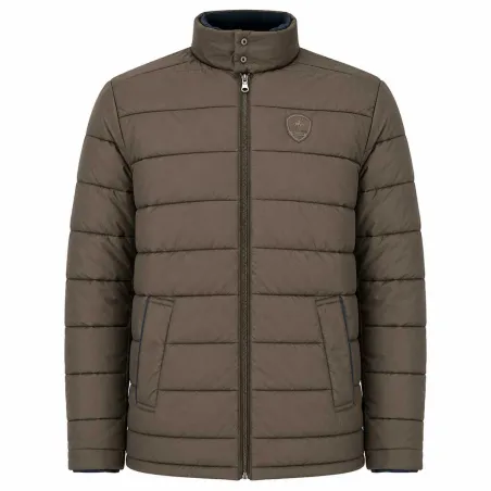 Parka réversible col montant polyester marron/bleu marine M à 2XL