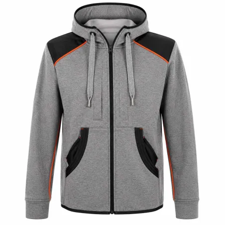Blouson travail à capuche femme 2 poches molletonné gris XS à 2XL