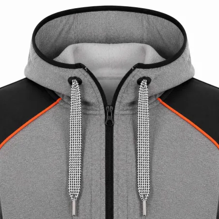 Blouson travail à capuche femme 2 poches molletonné gris XS à 2XL
