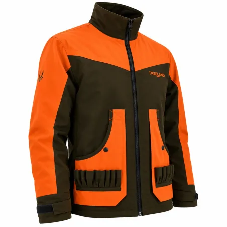 Veste Treeland Ouverture déperlante orange marron S à 3XL