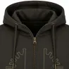 Sweat capuche Ultra full zip coton sérigraphié vert kaki S à 2XL