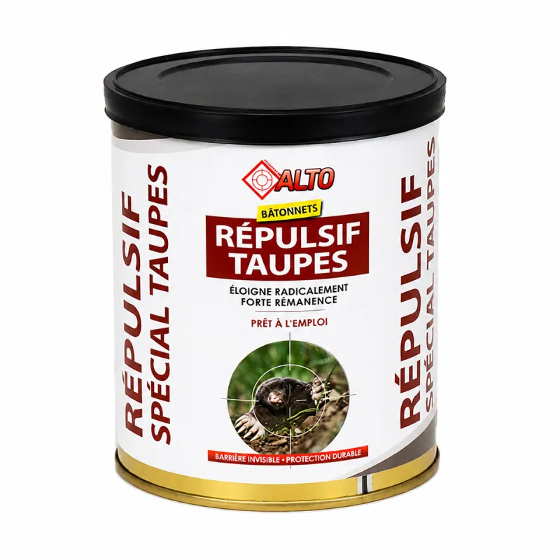 Répulsif spécial taupes 55 bâtonnets Alto forte rémanence produits taupe