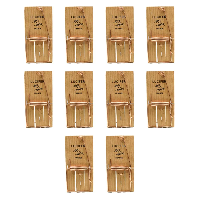 Lot de 10 Tapettes à rat en bois 170 X 75 mm 